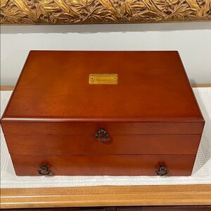 Reed and Barton silverware Box with Brass Accents